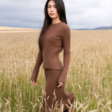 Ribbed C-neck Sweater