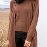 Ajour Open-Front Cardigan