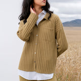 Ribbed Polo Button-Up Shirt