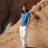 Rib-knit Polo Shirt