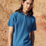 Rib-knit Polo Shirt