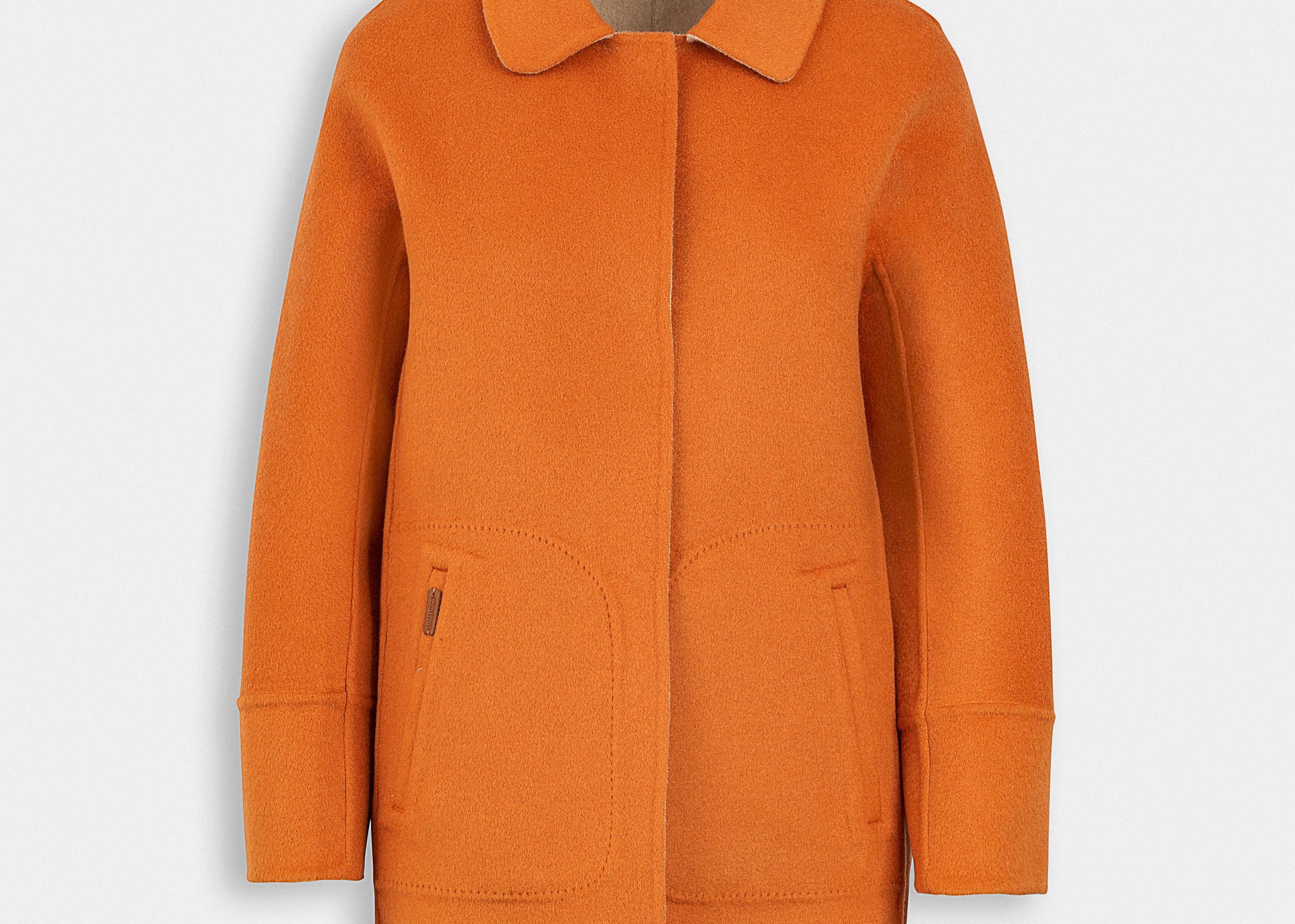 Cashmere Short Coat is reversible, crafted from two tone double-faced fabric, suitable to wear anytime and anywhere. 
