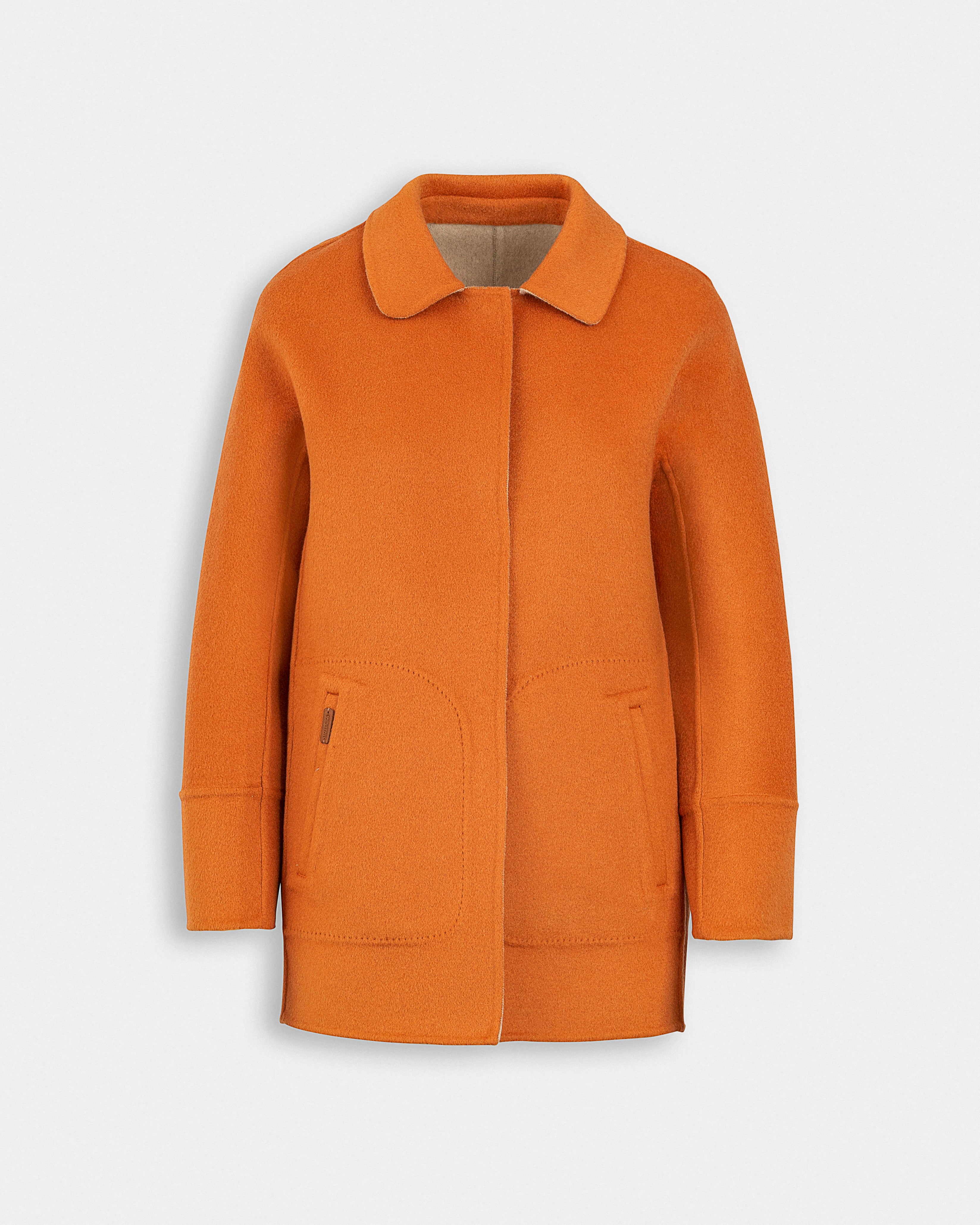 Cashmere Short Coat is reversible, crafted from two tone double-faced fabric, suitable to wear anytime and anywhere. 